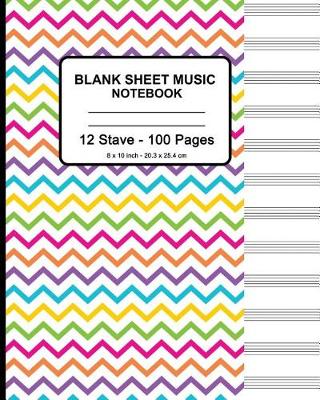 Book cover for Blank Sheet Music Notebook - Colorful Waves