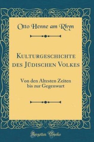 Cover of Kulturgeschichte Des Judischen Volkes