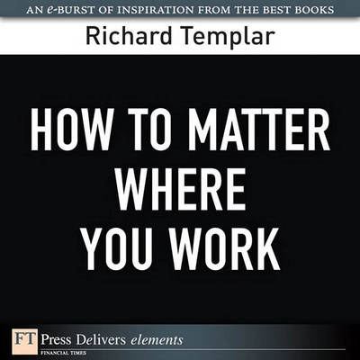 Book cover for How to Matter Where You Work