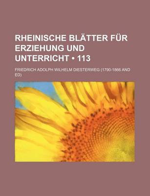 Book cover for Rheinische Blatter Fur Erziehung Und Unterricht (113)