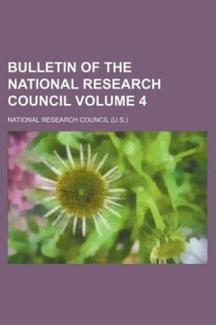 Cover of Bulletin of the National Research Council Volume 4