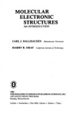 Cover of Molecular Electronic Structures