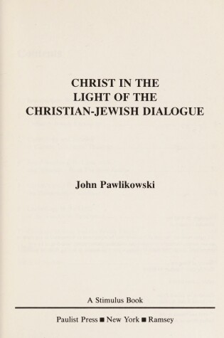 Cover of Christ in the Light of Christian-Jewish Dialogue