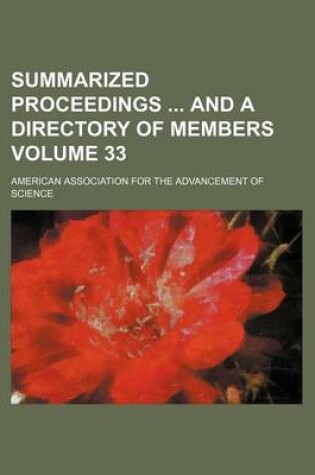 Cover of Summarized Proceedings and a Directory of Members Volume 33