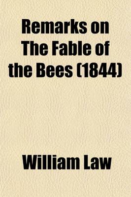 Book cover for Remarks on the Fable of the Bees