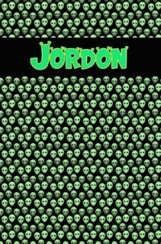 Cover of 120 Page Handwriting Practice Book with Green Alien Cover Jordon