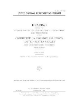 Cover of United Nations peacekeeping reform