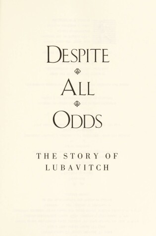 Cover of Despite All Odds