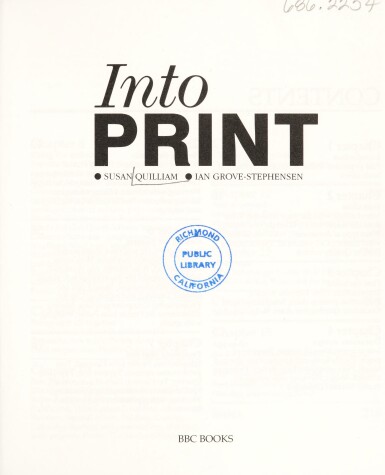 Book cover for Into Print