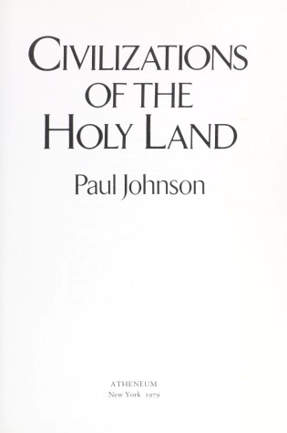 Cover of Civilizations of the Holy Land