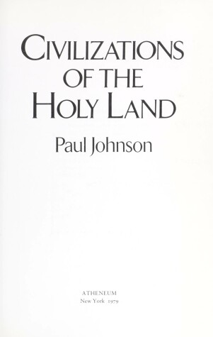 Book cover for Civilizations of the Holy Land