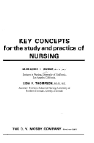 Cover of Key Concepts for the Study and Practice of Nursing