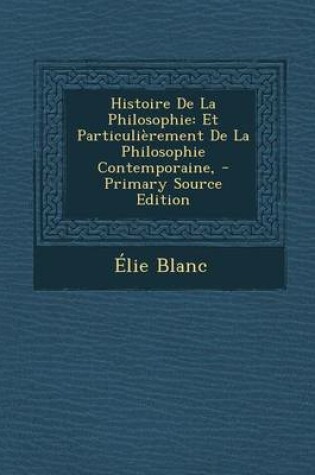 Cover of Histoire de La Philosophie