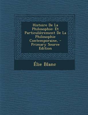 Book cover for Histoire de La Philosophie