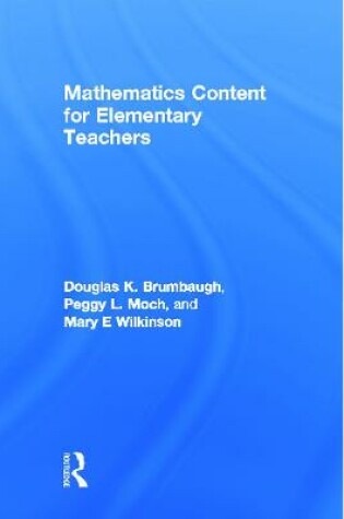 Cover of Mathematics Content for Elementary Teachers