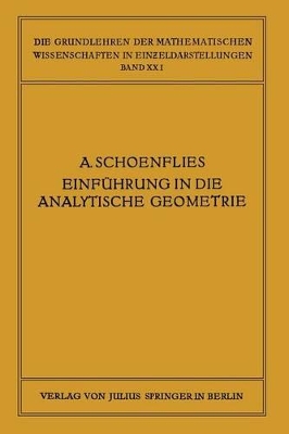 Book cover for Einfuhrung in Die Analytische Geometrie Der Ebene Und Des Raumes