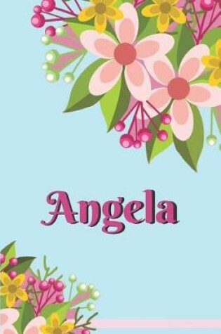 Cover of Angela Personalized Blank Lined Journal Notebook