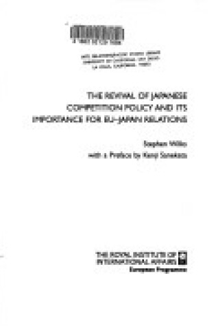 Cover of The Revival of Japanese Competition Policy and Its Importance for EU-Japan Relations