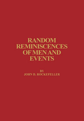 Book cover for Random Reminiscences of Men and Events