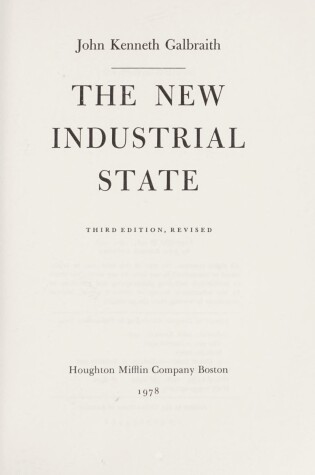 Cover of New Industrial State 3ed Rev (HB)