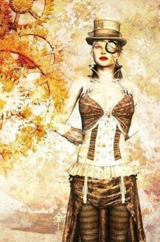 Cover of Vintage Steampunk Woman and Gears Journal Notebook, Unruled & Unlined Paper