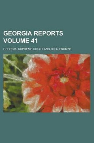 Cover of Georgia Reports Volume 41