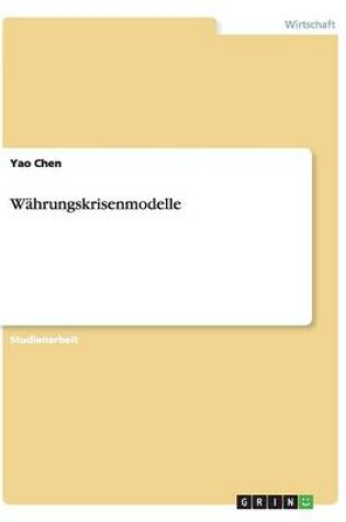 Cover of Wahrungskrisenmodelle