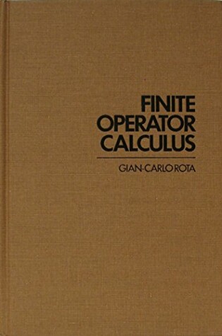 Cover of Finite Operator Calculus