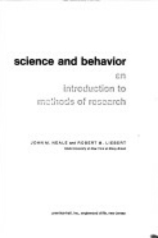 Cover of Science of Social Behaviour