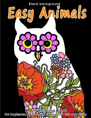 Book cover for Adult Coloring Book Easy Animals