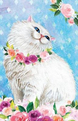 Book cover for Bullet Journal for Cat Lovers Fluffy White Cat in Flowers