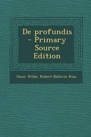 Cover of de Profundis - Primary Source Edition