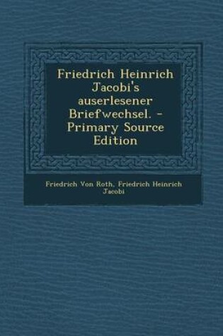 Cover of Friedrich Heinrich Jacobi's Auserlesener Briefwechsel.