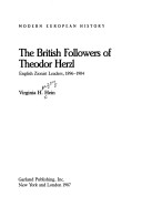 Book cover for The British Followers of Theodor Herzl