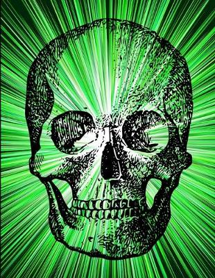 Book cover for Skull Green Burst Journal Notebook