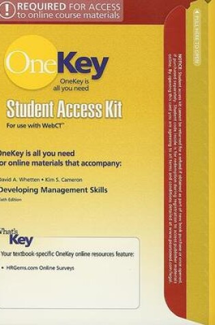 Cover of OneKey WebCT, Student Access Kit, Developing Management Skills