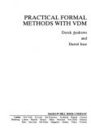 Cover of Practical Formal Methods with Vdm