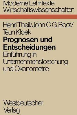 Cover of Prognosen und Entscheidungen