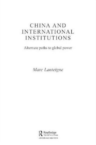 Cover of China and International Institutions