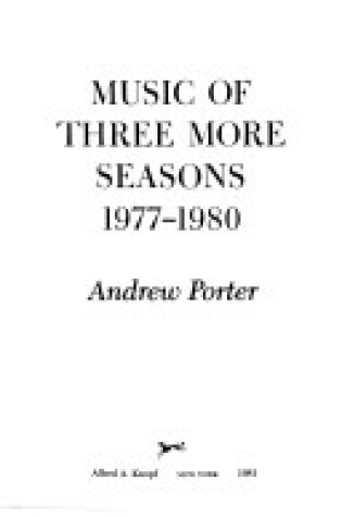 Cover of Music of Three More Seasons, 1977-1980