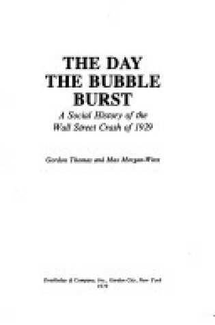 Cover of The Day the Bubble Burst