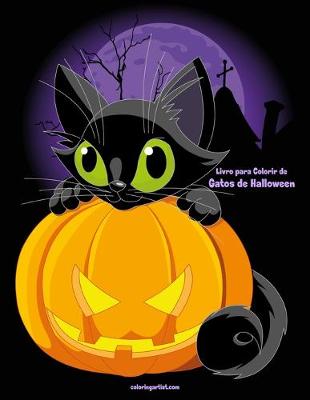 Cover of Livro para Colorir de Gatos de Halloween