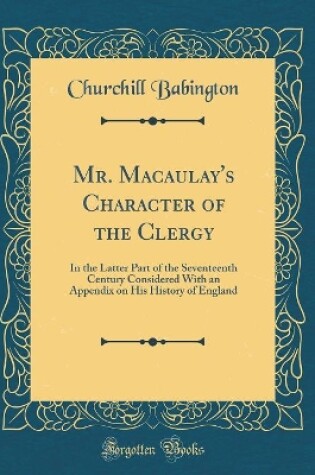 Cover of Mr. Macaulay's Character of the Clergy