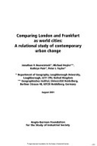 Cover of Comparing London and Frankfurt as World Cities
