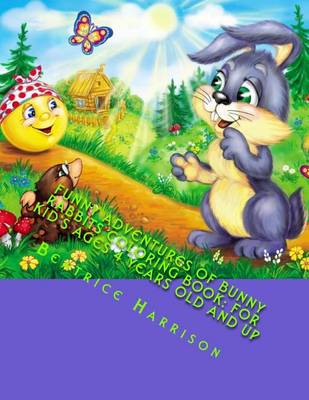 Book cover for Funny Adventures of Bunny Rabbits Coloring Book