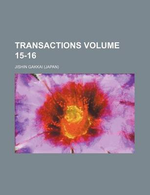 Book cover for Transactions Volume 15-16