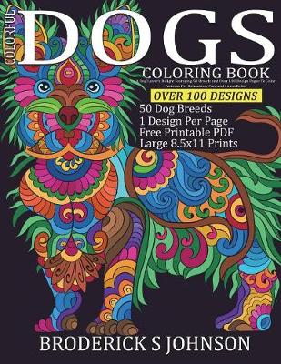 Book cover for Colorful Dogs Coloring Book