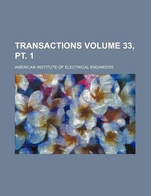 Book cover for Transactions Volume 33, PT. 1