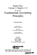 Book cover for Ready Notes, Volume 1, Chapters 1-13 for Use with Fundamental Accounting Principles