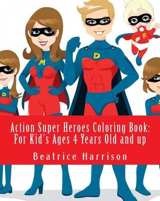 Book cover for Action Super Heroes Coloring Book